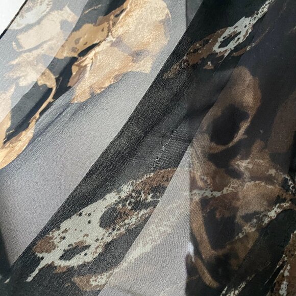 TanJay Black Neutrals Dark Autumnal Floral Lightweight Scarf - Picture 10 of 10